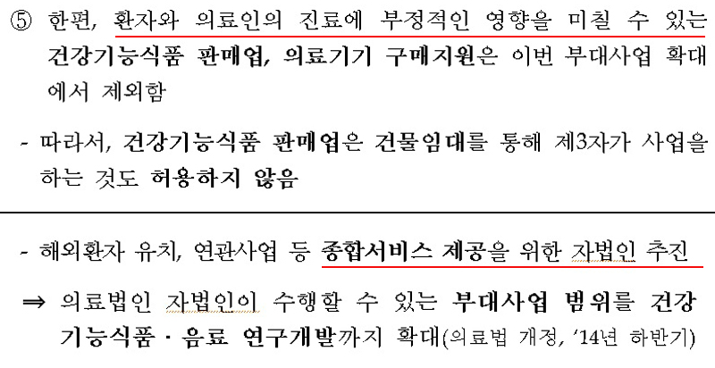 정부의 부대사업 제한 이유와 부대사업 범위 확대 결정