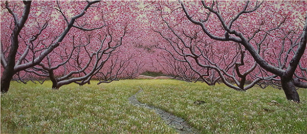 김일수의 복사꽃 그림, 작품명과 연도는 알지 못함.