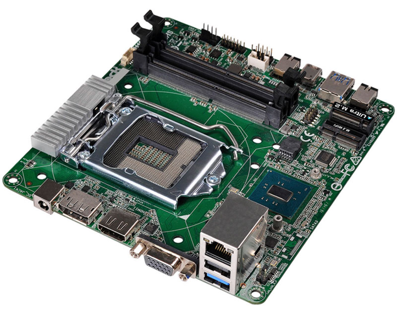 mSTX메인보드:대만의 하드웨어 제조업체 ASRock사의 H110M-STX보드. 120W 파워어탭터를 통한DC 전원 입력 방식, 노트북용 메모리슬롯, SSD와 무선랜을 위한 M.2커넥터, Displayport, Hdmi포트가 내장되어 있으며, 전원데이터 일체형 sata케이블까지 제공합니다. 물론 mSTX는 표준규격이므로 ASUS 등 다른 업체에서도 메인보드를 만들고 있습니다. 다만 전원 데이터 일체형 sata케이블은 이 제품에서만 볼 수 있습니다.