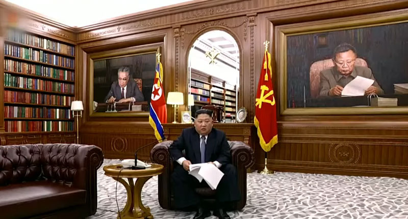 2019년 1월 1일 신년사를 발표하는 김정은 북한 국무위원장