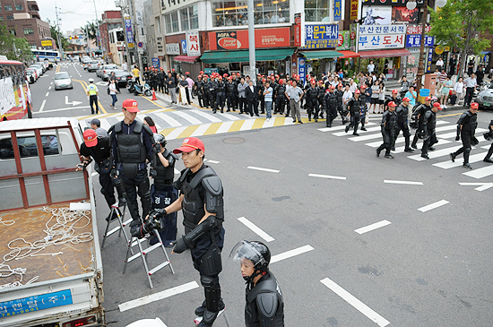 투입된 경찰기동대