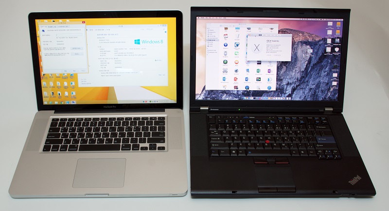 아이러니:윈도우를 돌리는 맥과 OSX를 돌리는 PC, 이 중 OSX를 돌리는 씽크패드 T520이 훨씬 가치 있다고 개인적으로 생각합니다.