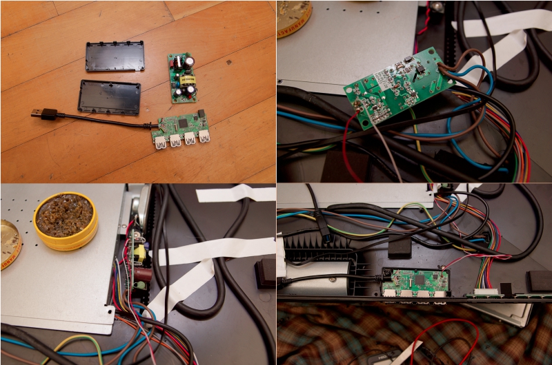 새 제품 구입:추가 전원 공급을 받을 수 있는 USB 허브와 초소형 충전 회로를 구입해서 작업합니다.