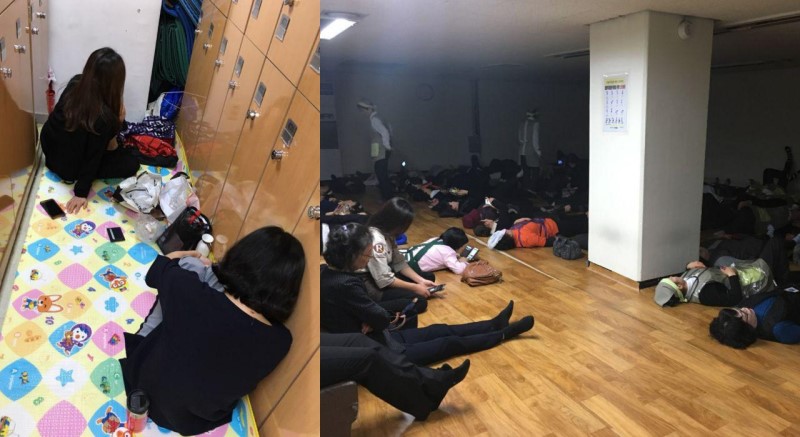 면세점·백화점 판매직 노동자들의 휴게실 모습