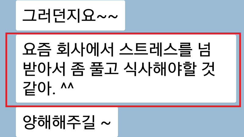 고인이 유족과 나눈 메신저 내용