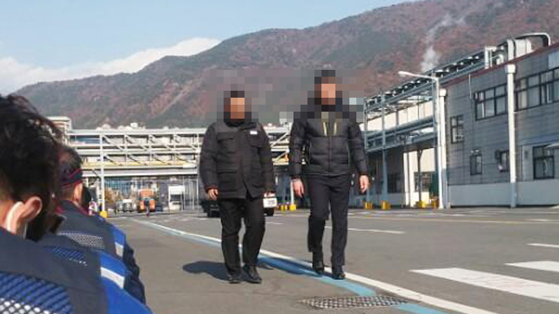 한국지엠 창원공장에 배치된 용역경비