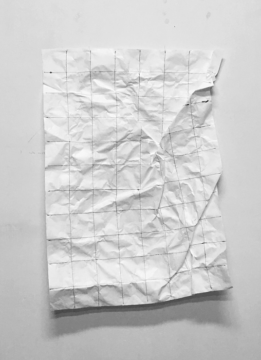 전우연, , 종이천, 실, 와이어, 110x75cm, 2018