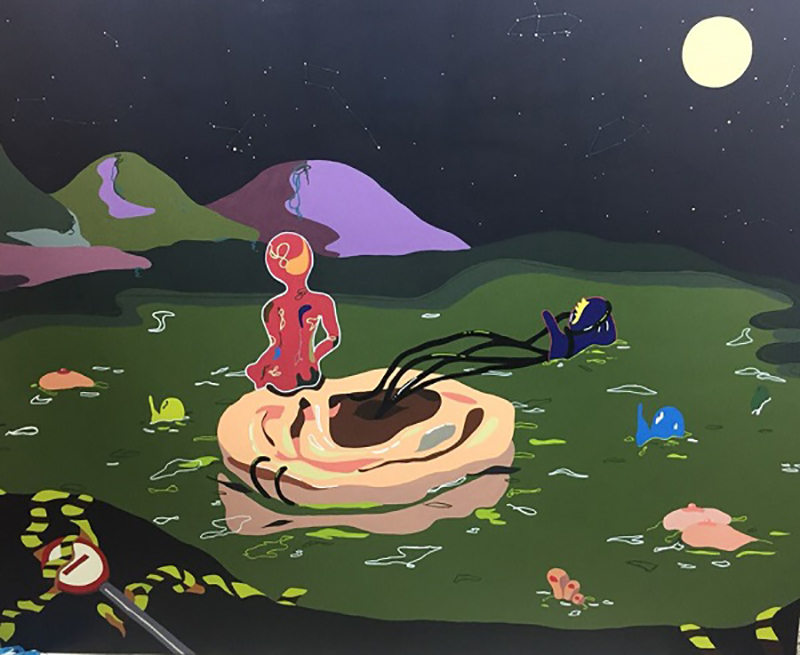 오예람, 〈Silent Night〉, Acrylic on canvas, 130.0x162.2cm, 2018