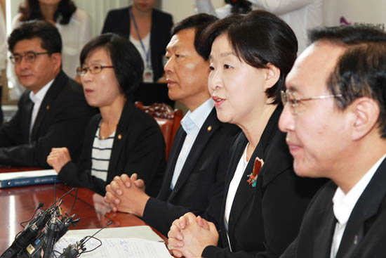 심상정 통합진보당 원내대표가 16일 오전 의원총회에서 모두발언을 하고 있다. 통합진보당은 18일 저녁 의원 워크샵을 열고 이석기·김재연 의원 제명과 관련한 논의를 진행키로 했다.