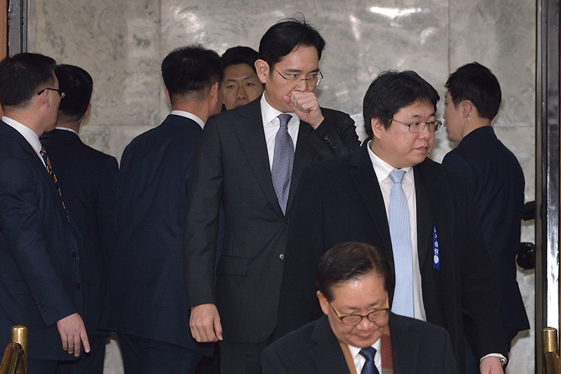 이재용 삼성그룹 부회장의 청문회 출석 장면.