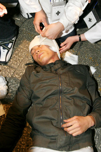 부상자