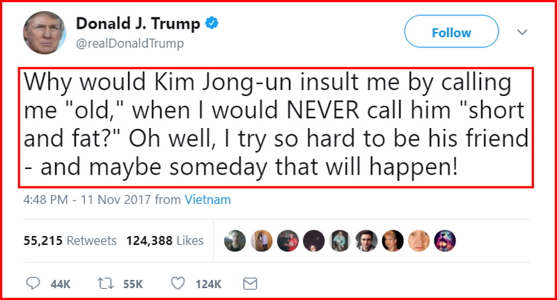 도널드 트럼프 미국 대통령이 12일(현지 시간) 자신의 트위터를 통해 북한 김정은 위원장과 친구가 되려고 매우 노력한다고 밝혔다.