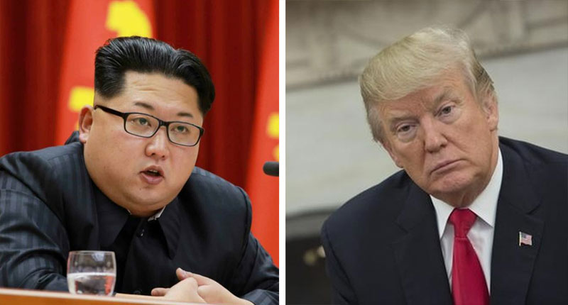 북한 김정은 국무위원장과 미국 트럼프 대통령 (자료 사진)