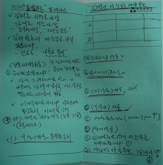 이재오 특임장관실 수첩