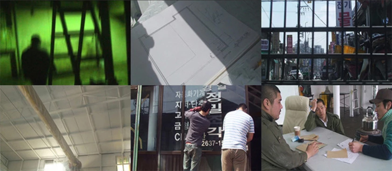 김윤익씨와 동료 작가들은 4달가량의 공장 리모델링 과정을 기록해 전시했다.