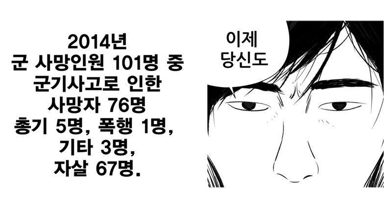 김보통 작가는 'D.P 개의 날' 마지막 화에 이같은 통계 자료를 넣었다.