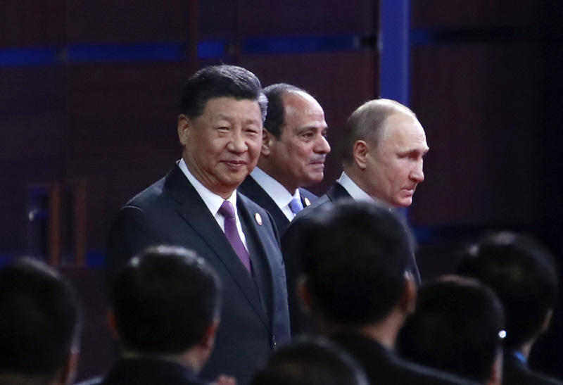 시진핑 중국 국가주석과 블라디미르 푸틴 러시아 대통령, 압둘팟타흐 시시 이집트 대통령이 ‘제2회 일대일로 국제협력 정상포럼’에 참석했다.
