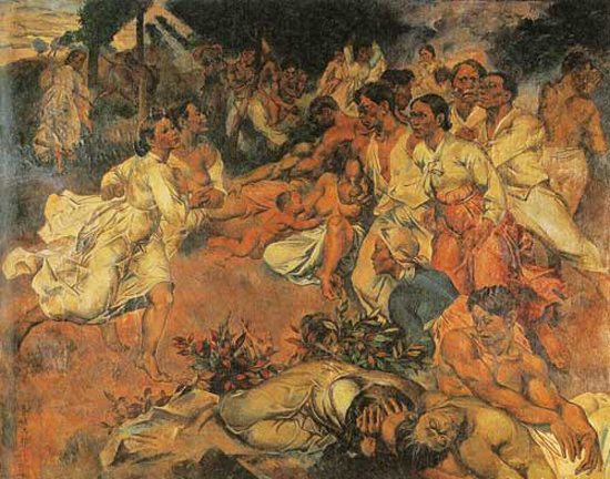 이쾌대, 해방고지, 캔버스에 유채, 181×222.5cm, 1948,이한우 소장