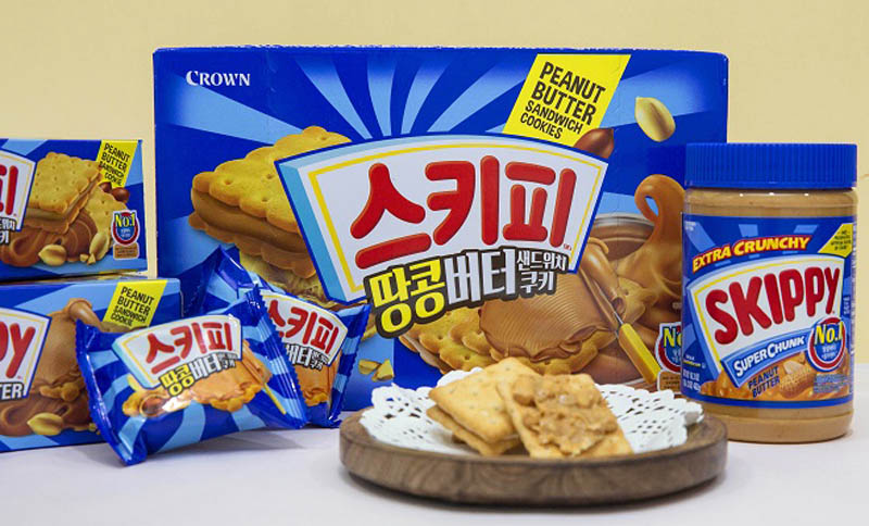 크라운 스키피 땅콩버터 샌드위치 쿠키 출시