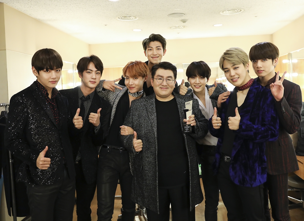 방시혁 대표와 방탄소년단