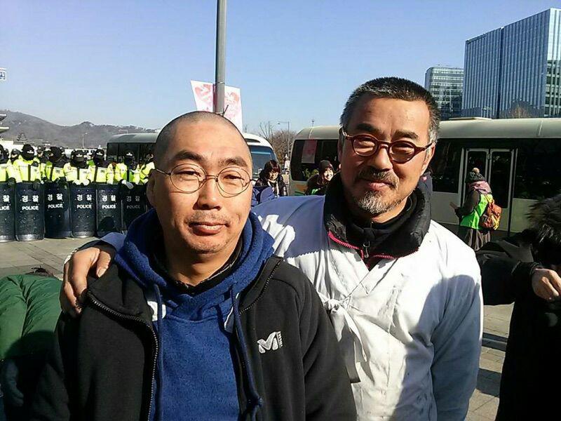 서영섭 신부(꼰벤뚜알 프란치스코 수도회)와 김정우 전 쌍용차지부장