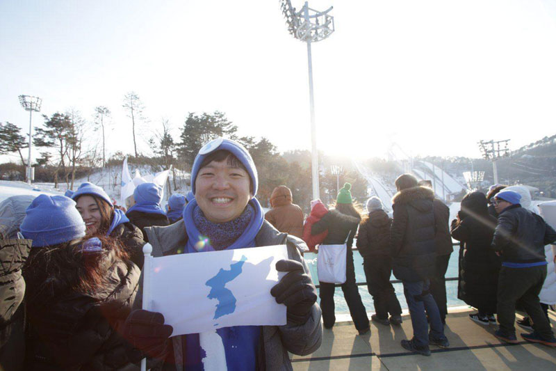 평창동계올림픽 남북공동응원단 지휘자 김태복(34) 씨.