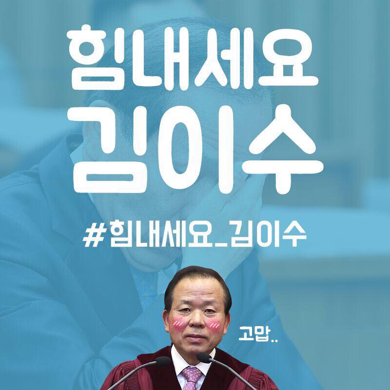 더불어민주당 디지털공보단이 만든 '힘내세요 김이수' 이미지
