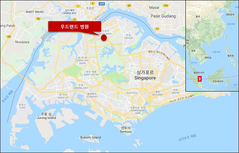 싱가포르 WHC 병원 계약 위치도