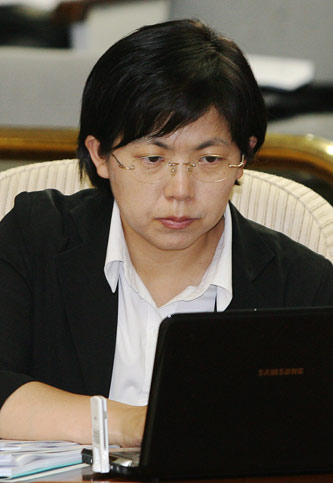 천안함 특위 소속 이정희 민주노동당 의원