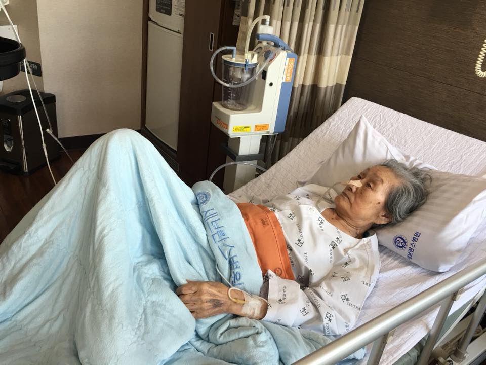 청와대는 이날 오전 문 대통령이 신촌세브란스병원에 입원 중인 김 할머니를 찾아가 안부를 물었다고 밝혔다.