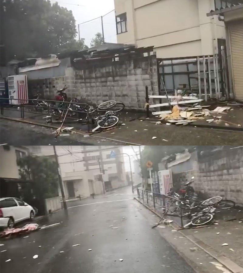 태풍 제비로 인해 일본 곳곳에서 피해가 발생하고 있는 가운데 오사카에 있는 조선학교가 상당한 피해를 입었다.