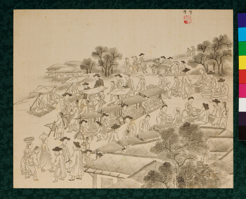 넉넉한 객주, 《기산풍속도첩》,<br