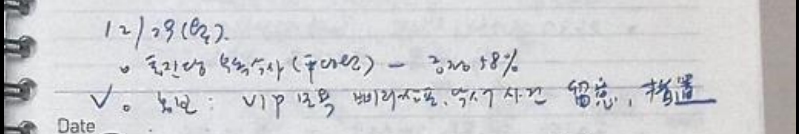 김영한 전 청와대 민정수석의 ‘회의 비망록’ 2014년 12월 29일 메모