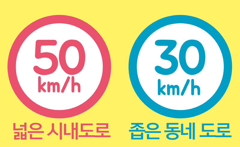 11일부터 시행되는 부산 안전속도 50-30㎞.