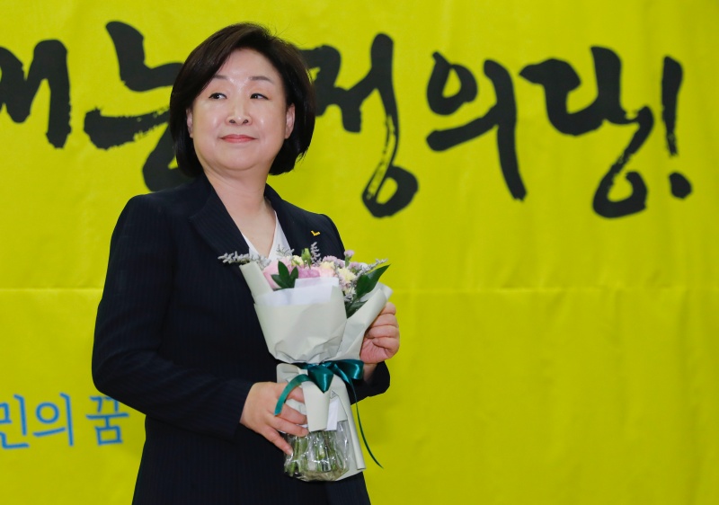 13일 서울 여의도 국회의원회관에서 열린 5기 대표단 선출 보고대회에서 당대표로 선출된 심상정 신임 대표. 2019.07.13.