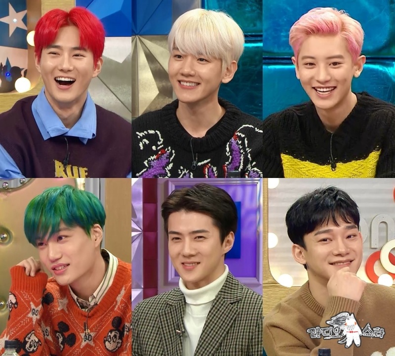 최근 '라디오스타' 녹화에 참여한 엑소 멤버들