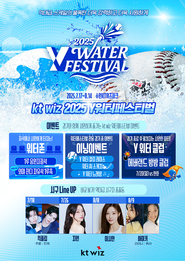kt wiz의 특별한 여름 축제, 2025 Y워터페스티벌 개최