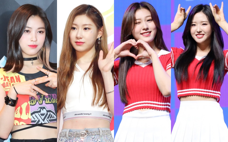 ITZY(있지) 류진(왼쪽부터), 채령, 이달의 소녀 최리, 올리비아 혜
