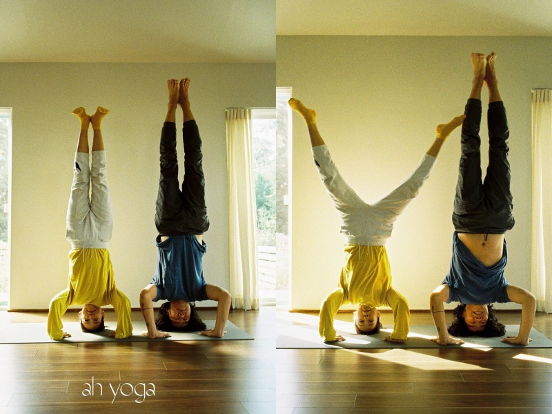 아요가(ah yoga)가 공개한 이효리-이상순 부부의 요가 사진.
