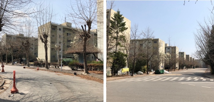 2018년 3월, 이주를 마친 둔촌 주공 저층1단지의 모습
