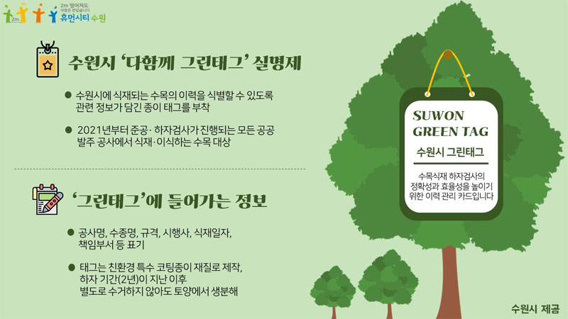 수원시, '다함께 그린태그' 실명제