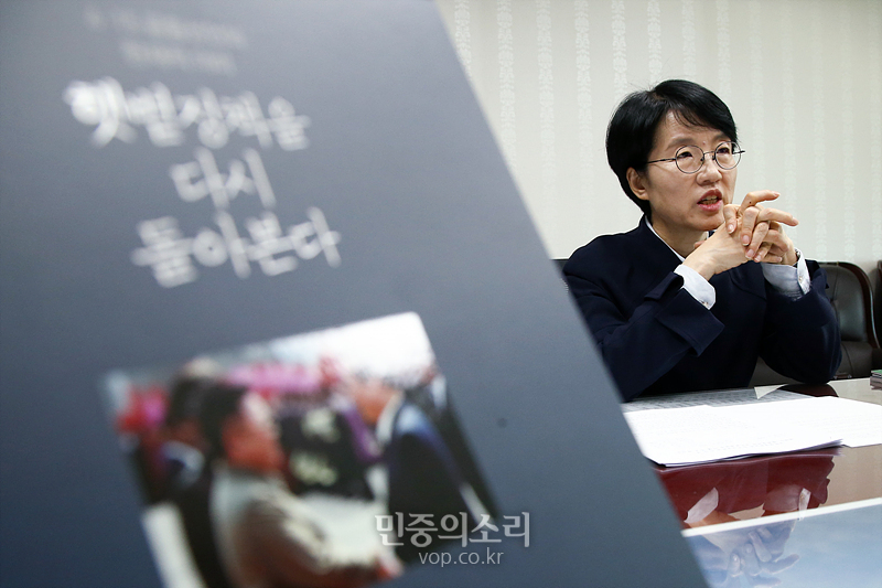 박선숙 바른미래당 의원이 국회 의원회관 집무실에서 민중의소리와 인터뷰하고 있다.