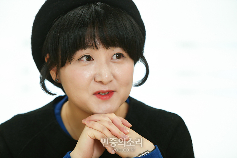 CHILLI PHANT 박신수진 대표가 서울 성동구 사무실에서 민중의소리와 인터뷰하고 있다.