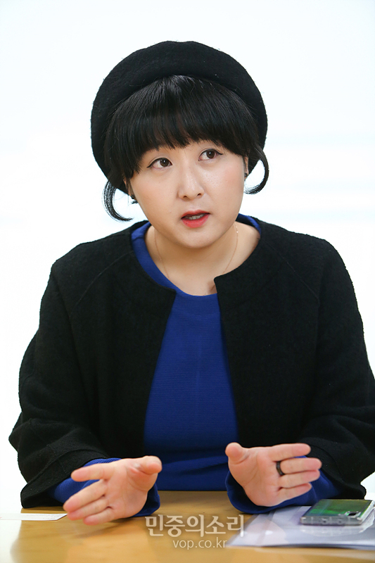 CHILLI PHANT 박신수진 대표가 서울 성동구 사무실에서 민중의소리와 인터뷰하고 있다.