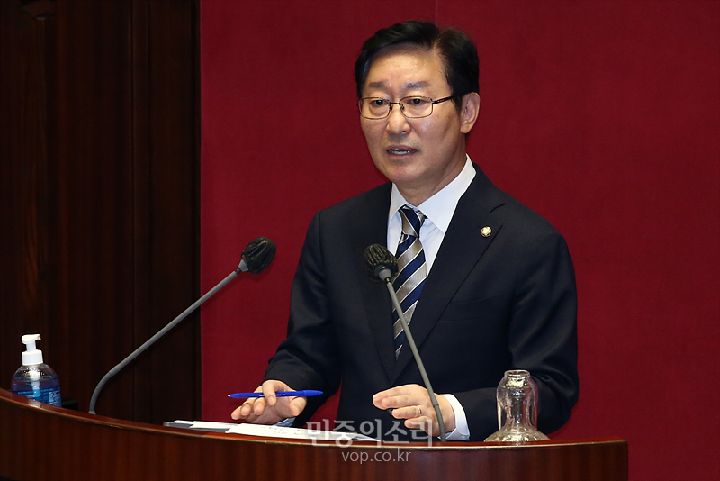 더불어민주당 박범계 의원이 22일 국회에서 대정부질문을 하고 있다. 2020.07.22