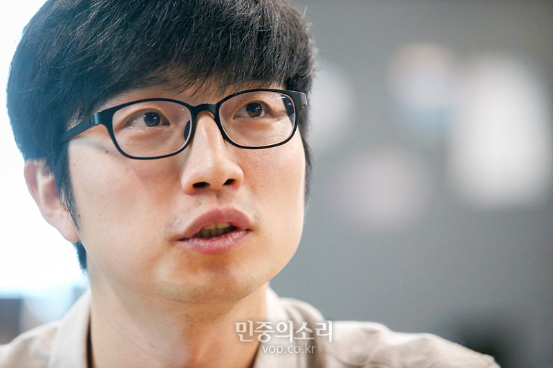 권지웅 빌려쓰는사람들 대표가 3일 서울 마포구 한 사무실에서 민중의소리와 인터뷰하고 있다. 2020.08.03
