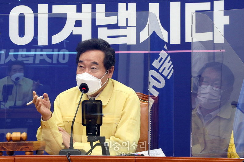 이낙연 더불어민주당 대표가 16일 오전 서울 여의도 국회에서 열린 최고위원회의에서 발언하고 있다. 2020.09.16