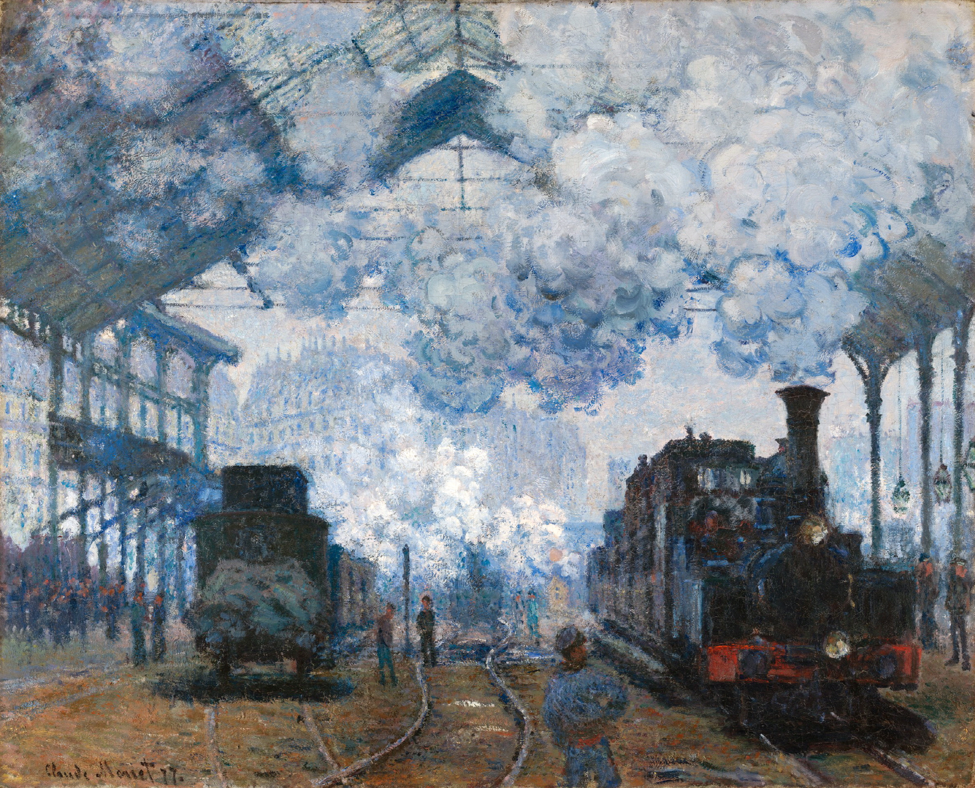 생 라자르 역, 도착하는 기차 The Gare Saint Lazare Arrival of a Train 1877 oil on canvas