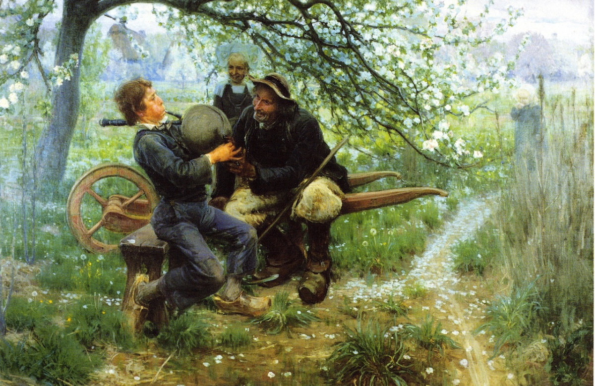백파이프 수업 The Bagpipe Lesson, 114.3cm x 174.6cm, oil on canvas, 1892~1893