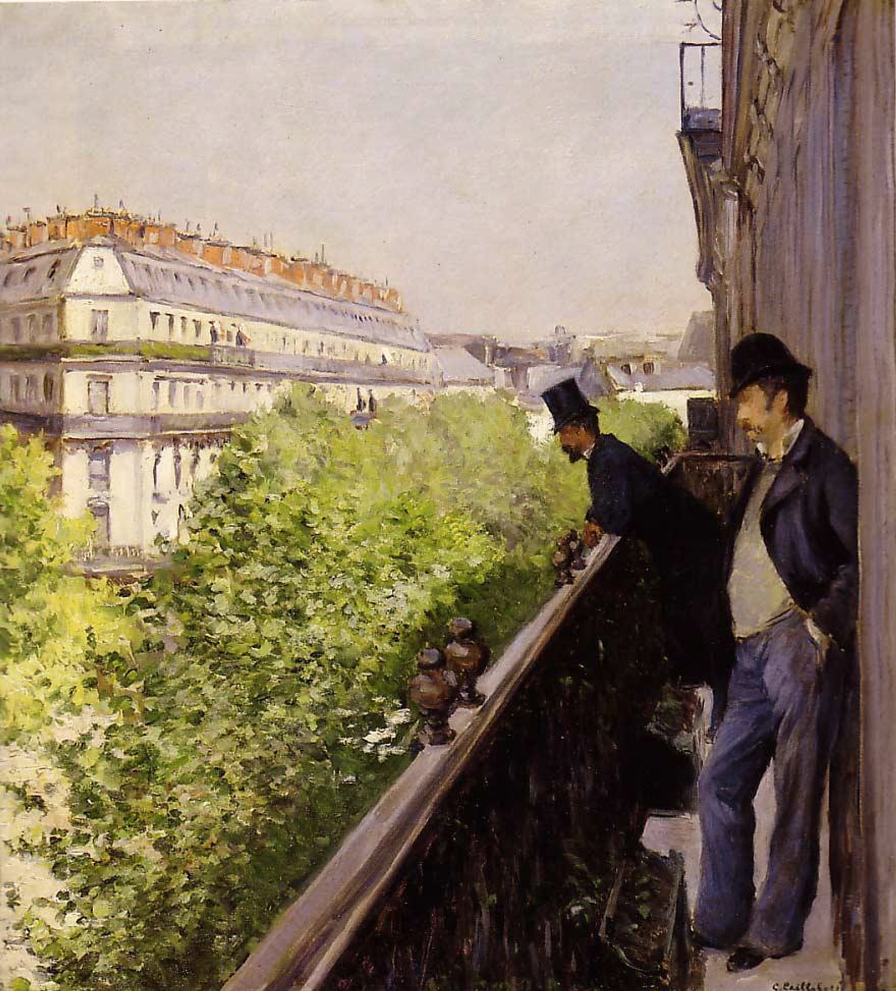발코니, 오스만 대로 Boulevard Haussmann, 1880, oil on canvas, 69cm x 62cm